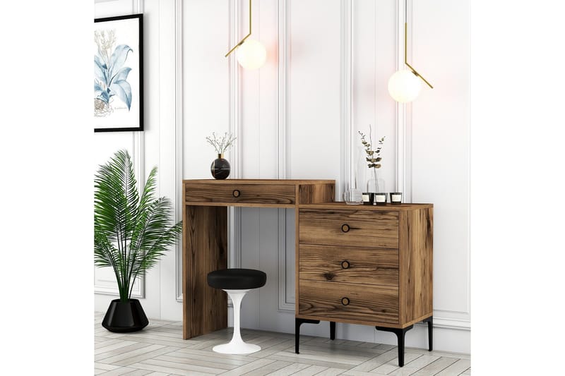 Ameias Sminkbord 124x84,7 cm Brun - Hanah Home - Möbler - Bord & matgrupp - Sminkbord & toalettbord