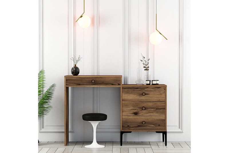 Ameias Sminkbord 124x84,7 cm Brun - Hanah Home - Möbler - Bord & matgrupp - Sminkbord & toalettbord