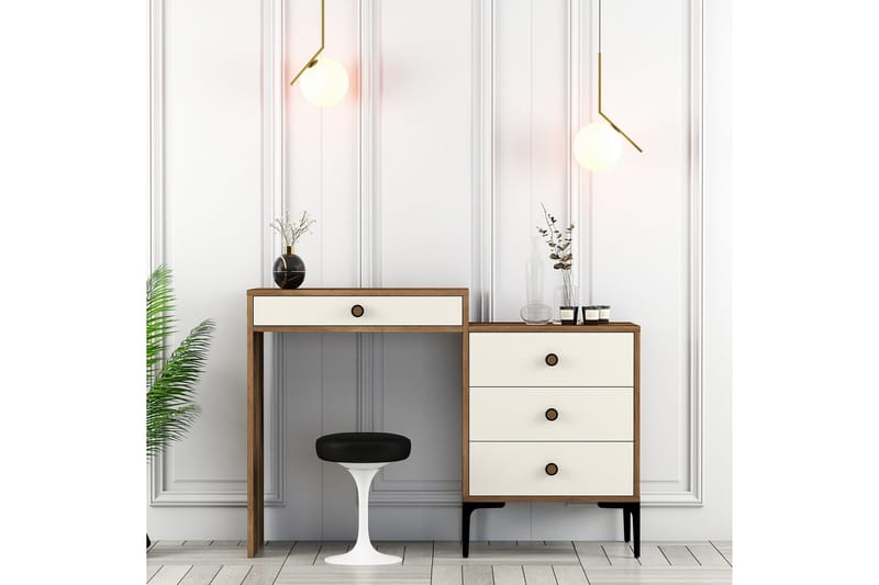 Ameias Sminkbord 124x84,7 cm Brun/Beige - Hanah Home - Möbler - Bord & matgrupp - Sminkbord & toalettbord