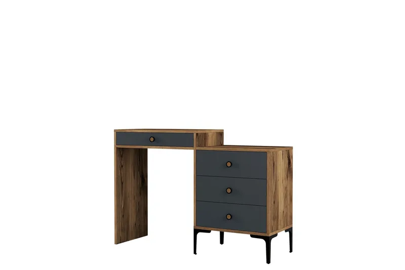 Ameias Sminkbord 124x84,7 cm Brun/Svart, Hanah Home