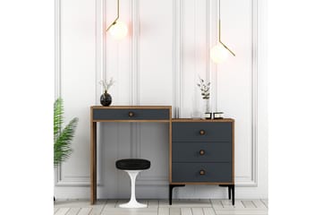Sminkbord Ameias 124x84,7 cm Brun/Svart - Hanah Home - Möbler - Bord & matgrupp - Sminkbord & toalettbord