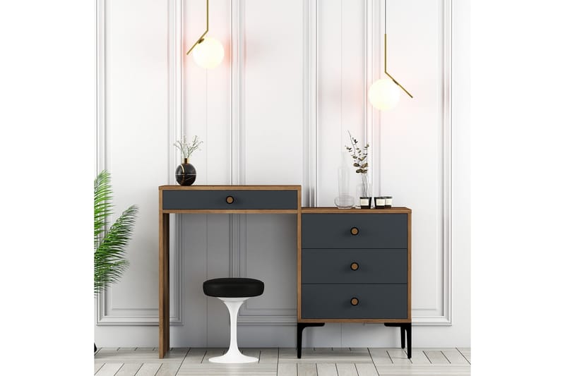 Sminkbord Ameias 124x84,7 cm Brun/Svart - Hanah Home - Möbler - Bord & matgrupp - Sminkbord & toalettbord