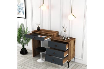 Sminkbord Ameias 124x84,7 cm Brun/Svart - Hanah Home - Möbler - Bord & matgrupp - Sminkbord & toalettbord