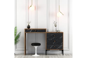 Sminkbord Ameias 124x84,7 cm Brun/Svart - Hanah Home - Möbler - Bord & matgrupp - Sminkbord & toalettbord
