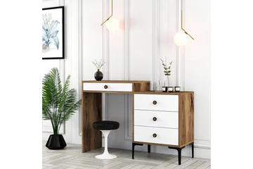 Ameias Sminkbord 124x84,7 cm Brun/Vit - Hanah Home - Möbler - Bord & matgrupp - Sminkbord & toalettbord