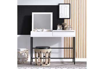 Sminkbord Amour 100x74 cm Vit/Svart - Hanah Home - Möbler - Bord & matgrupp - Sminkbord & toalettbord