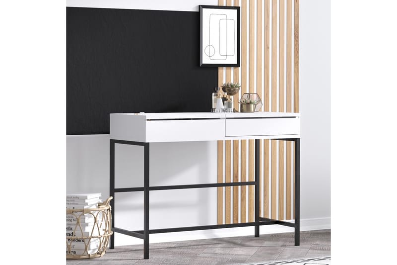 Sminkbord Amour 100x74 cm Vit/Svart - Hanah Home - Möbler - Bord & matgrupp - Sminkbord & toalettbord