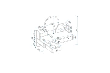 Sminkbord Hines 90 cm - Brun/Beige - Möbler - Bord & matgrupp - Sminkbord & toalettbord