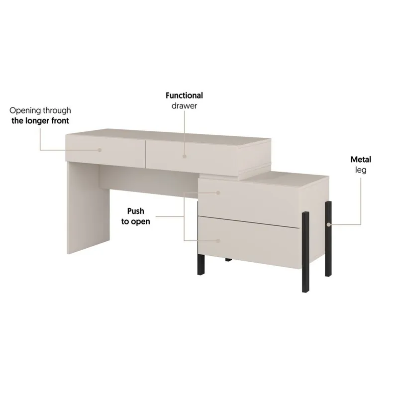 Sminkbord Jukon S med 4 Lådor - Möbler - Bord & matgrupp - Sminkbord & toalettbord