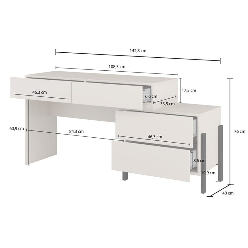 Sminkbord Jukon S med 4 Lådor - Möbler - Bord & matgrupp - Sminkbord & toalettbord