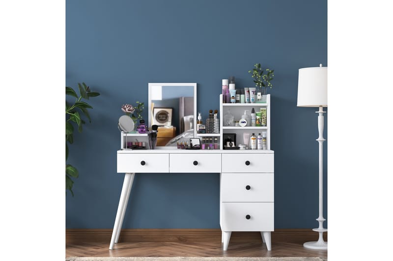 Sminkbord Junji 118,2x93,8 cm Vit - Hanah Home - Möbler - Bord & matgrupp - Sminkbord & toalettbord