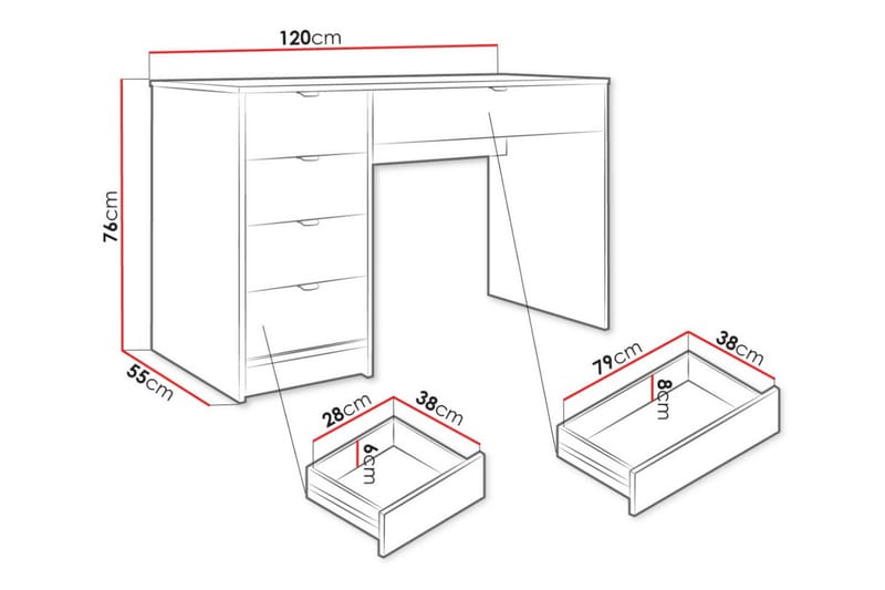 Sminkbord Kintore 120x55 cm - Svart - Sminkbord & toalettbord