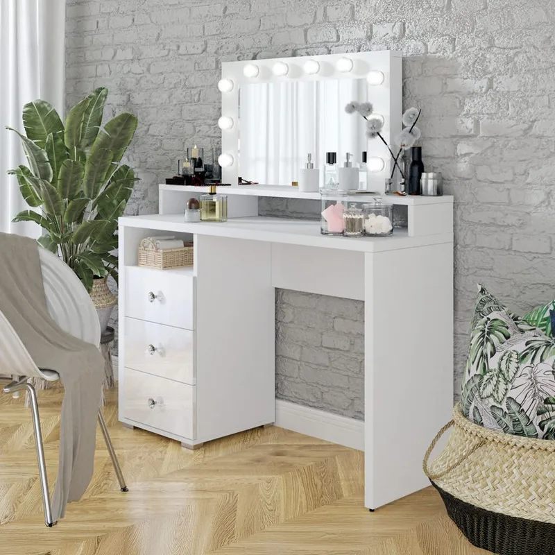 Sminkbord med spegel Diva med 3 Lådor - Möbler - Bord & matgrupp - Sminkbord & toalettbord