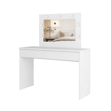 Sminkbord med spegel Eva 1 låda - Vit - Möbler - Bord & matgrupp - Sminkbord & toalettbord