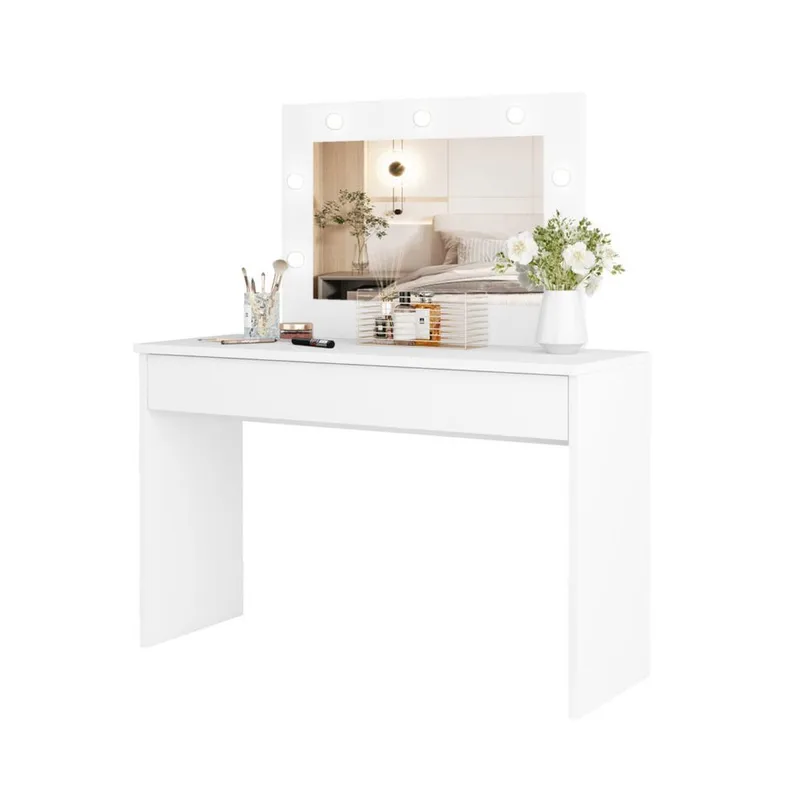 Sminkbord med spegel Eva 1 låda - Vit - Möbler - Bord & matgrupp - Sminkbord & toalettbord