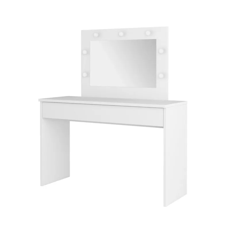 Sminkbord med spegel Eva 1 låda, Vit