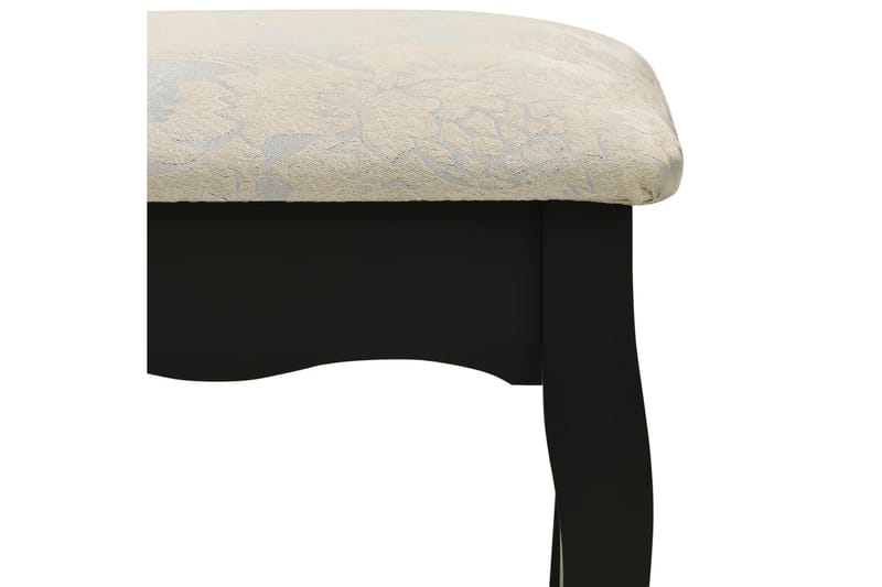 Sminkbord med pall svart 50x59x136 cm paulowniaträ - Svart - Sminkbord & toalettbord