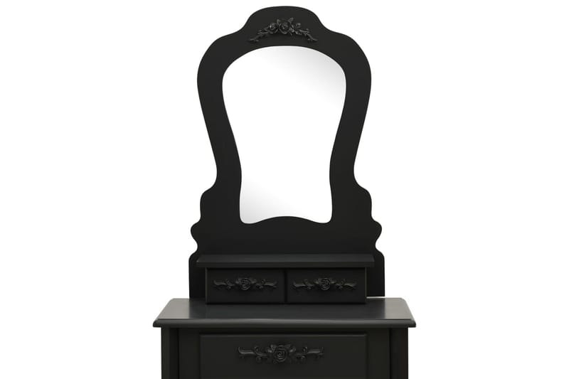Sminkbord med pall svart 50x59x136 cm paulowniaträ - Svart - Sminkbord & toalettbord