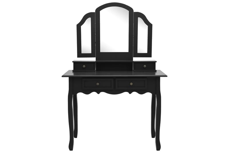 Sminkbord med pall svart 100x40x146 cm kejsarträ - Svart - Sminkbord & toalettbord