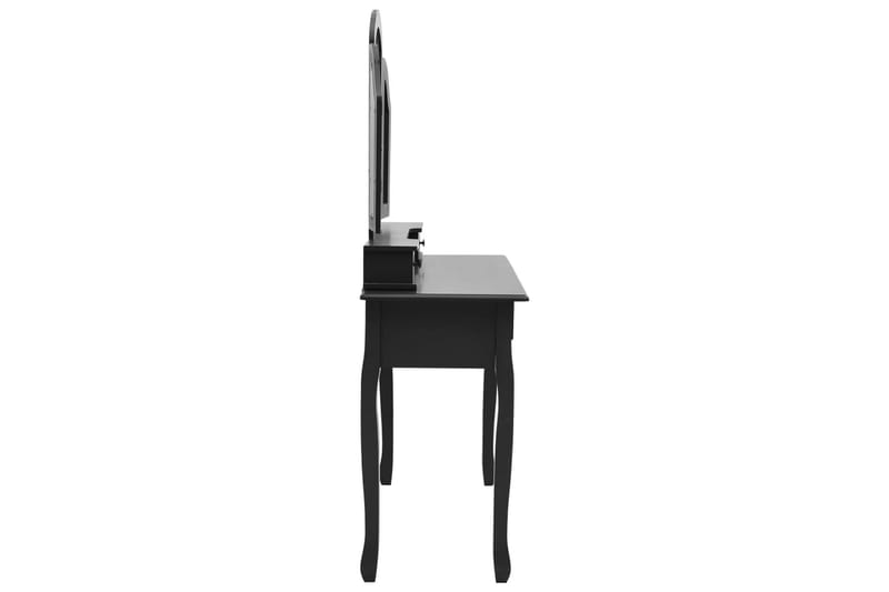 Sminkbord med pall svart 100x40x146 cm kejsarträ - Svart - Sminkbord & toalettbord