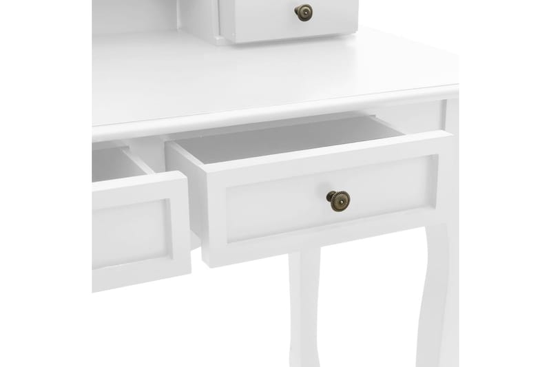 Sminkbord med pall vit 100x40x146 cm kejsarträ - Vit - Sminkbord & toalettbord