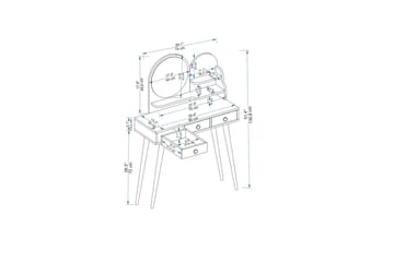 Sminkbord Ruges 74 cm - Vit - Möbler - Bord & matgrupp - Sminkbord & toalettbord