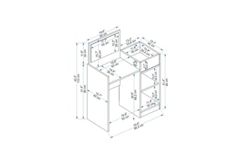 Sminkbord Sedef 85,4 cm - Vit - Möbler - Bord & matgrupp - Sminkbord & toalettbord