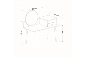 Straat Sminkbord 120x96 cm Svart/Brun - Hanah Home - Möbler - Bord & matgrupp - Sminkbord & toalettbord