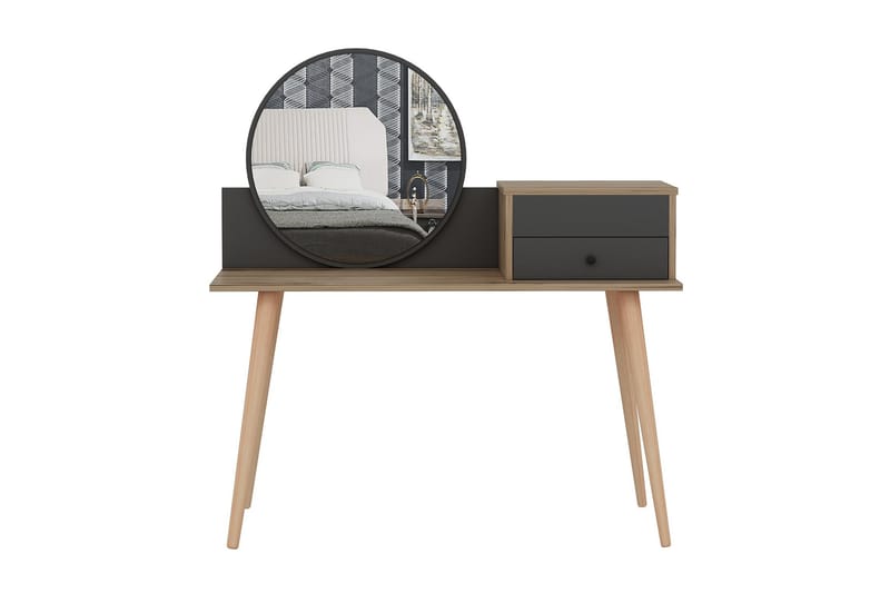 Sminkbord Straat 120x96 cm Svart/Brun - Hanah Home - Möbler - Bord & matgrupp - Sminkbord & toalettbord