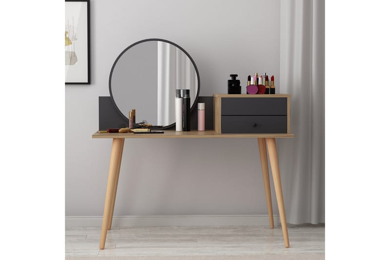 Sminkbord Straat 120x96 cm Svart/Brun - Hanah Home - Möbler - Bord & matgrupp - Sminkbord & toalettbord
