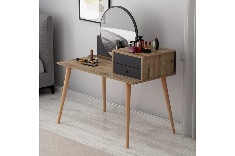 Sminkbord Straat 120x96 cm Svart/Brun - Hanah Home - Möbler - Bord & matgrupp - Sminkbord & toalettbord