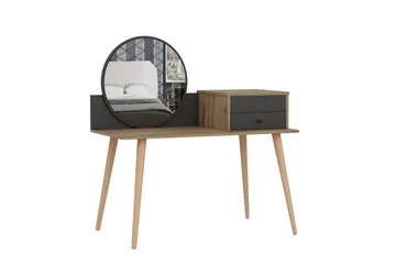 Straat Sminkbord 120x96 cm Svart/Brun - Hanah Home - Möbler - Bord & matgrupp - Sminkbord & toalettbord