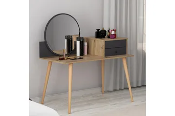 Straat Sminkbord 120x96 cm Svart/Brun - Hanah Home - Möbler - Bord & matgrupp - Sminkbord & toalettbord