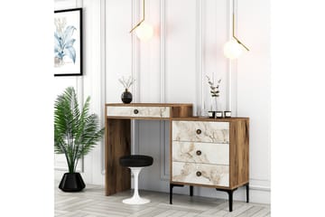 Ameias Sminkbord 124x84,7 cm Brun/Vit - Hanah Home - Möbler - Bord & matgrupp - Sminkbord & toalettbord