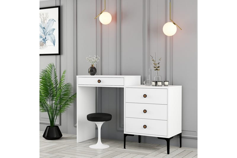 Ameias Sminkbord 124x84,7 cm Vit - Hanah Home - Möbler - Bord & matgrupp - Sminkbord & toalettbord