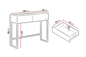Amelus Sminkbord 100 cm - Cashmere - Möbler - Bord & matgrupp - Sminkbord & toalettbord