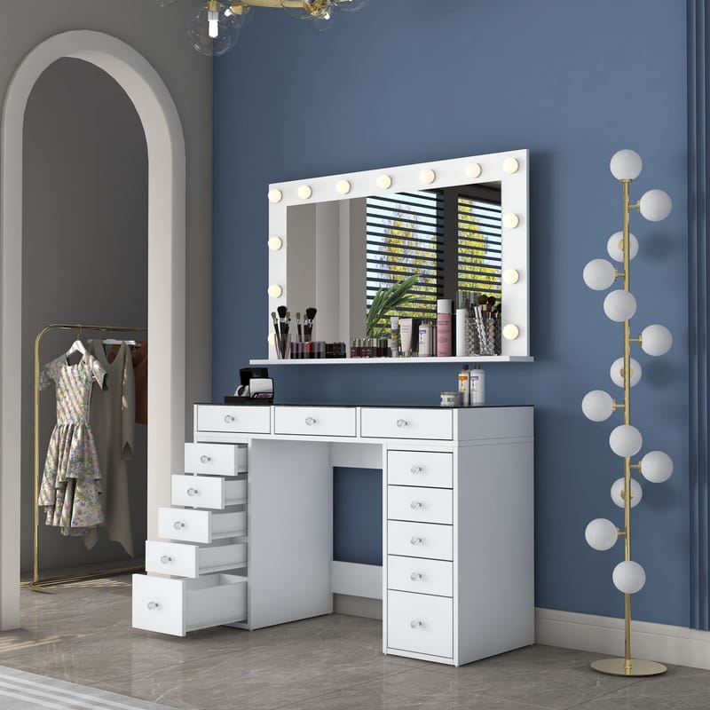 Bralen Sminkbord 120x79,8x44,5 cm - Vit - Möbler - Bord & matgrupp - Sminkbord & toalettbord