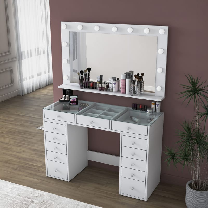 Bralen Sminkbord 120x79,8x44,5 cm - Vit - Möbler - Bord & matgrupp - Sminkbord & toalettbord