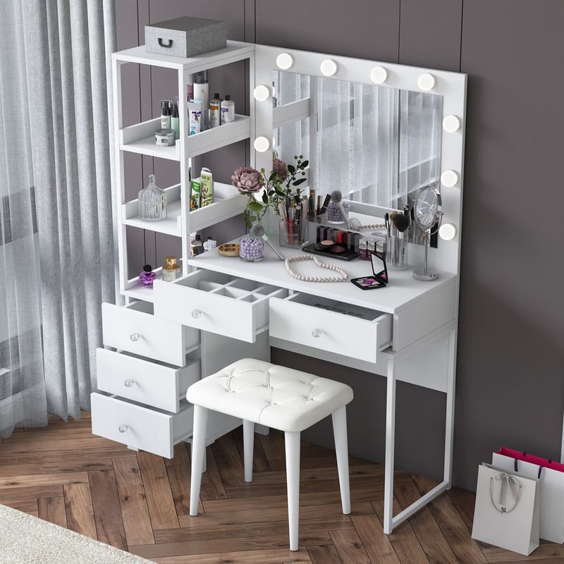Bralen Sminkbord 120x79,8x44,5 cm - Vit - Möbler - Bord & matgrupp - Sminkbord & toalettbord