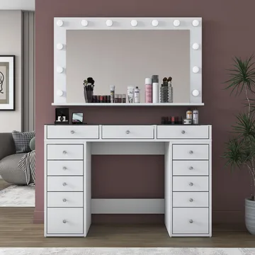 Bralen Sminkbord 120x79,8x44,5 cm - Vit - Möbler - Bord & matgrupp - Sminkbord & toalettbord
