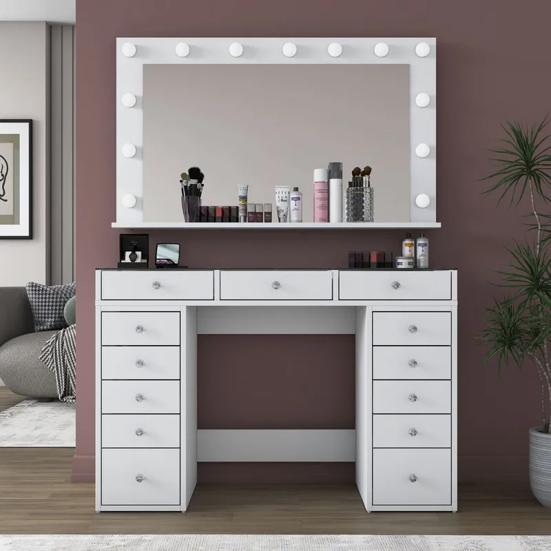 Bralen Sminkbord 120x79,8x44,5 cm - Vit - Möbler - Bord & matgrupp - Sminkbord & toalettbord