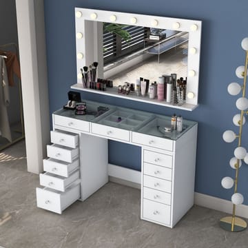 Bralen Sminkbord 120x79,8x44,5 cm - Vit - Möbler - Bord & matgrupp - Sminkbord & toalettbord