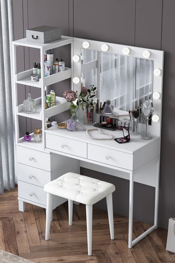 Bralen Sminkbord 120x79,8x44,5 cm - Vit - Möbler - Bord & matgrupp - Sminkbord & toalettbord
