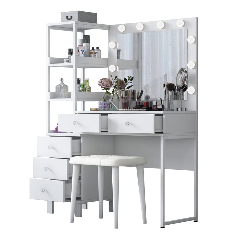 Bralen Sminkbord 120x79,8x44,5 cm - Vit - Möbler - Bord & matgrupp - Sminkbord & toalettbord