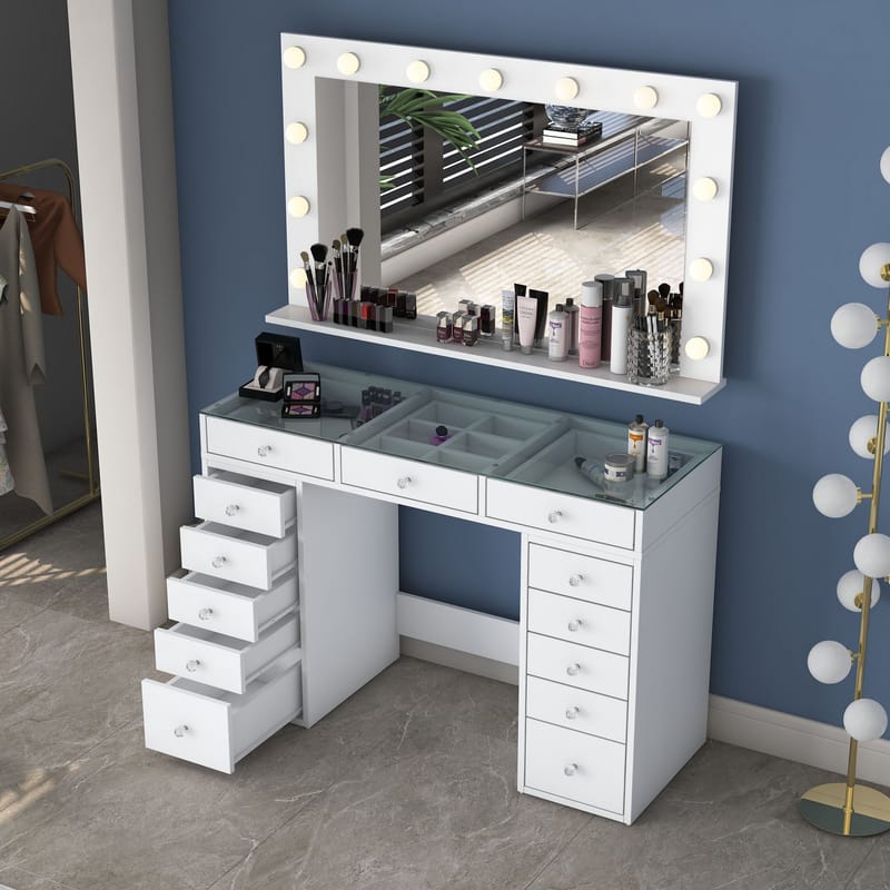 Bralen Sminkbord 120x79,8x44,5 cm - Vit - Möbler - Bord & matgrupp - Sminkbord & toalettbord