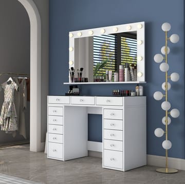 Bralen Sminkbord 120x79,8x44,5 cm - Vit - Möbler - Bord & matgrupp - Sminkbord & toalettbord