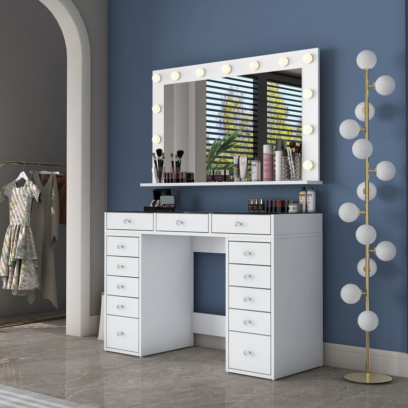 Bralen Sminkbord 120x79,8x44,5 cm - Vit - Möbler - Bord & matgrupp - Sminkbord & toalettbord