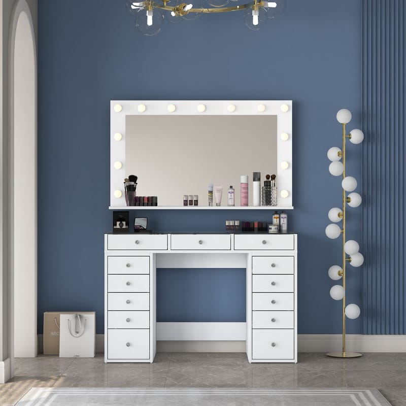 Bralen Sminkbord 120x79,8x44,5 cm - Vit - Möbler - Bord & matgrupp - Sminkbord & toalettbord