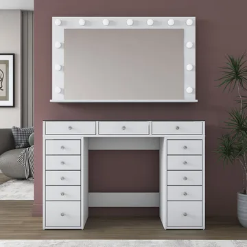 Bralen Sminkbord 120x79,8x44,5 cm - Vit - Möbler - Bord & matgrupp - Sminkbord & toalettbord