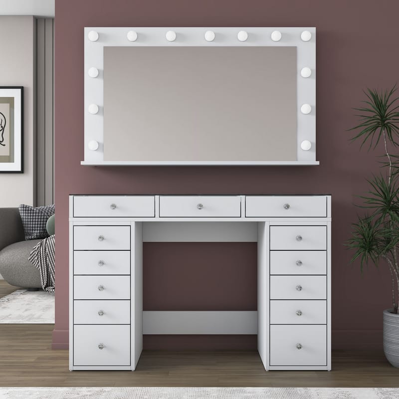 Bralen Sminkbord 120x79,8x44,5 cm - Vit - Möbler - Bord & matgrupp - Sminkbord & toalettbord